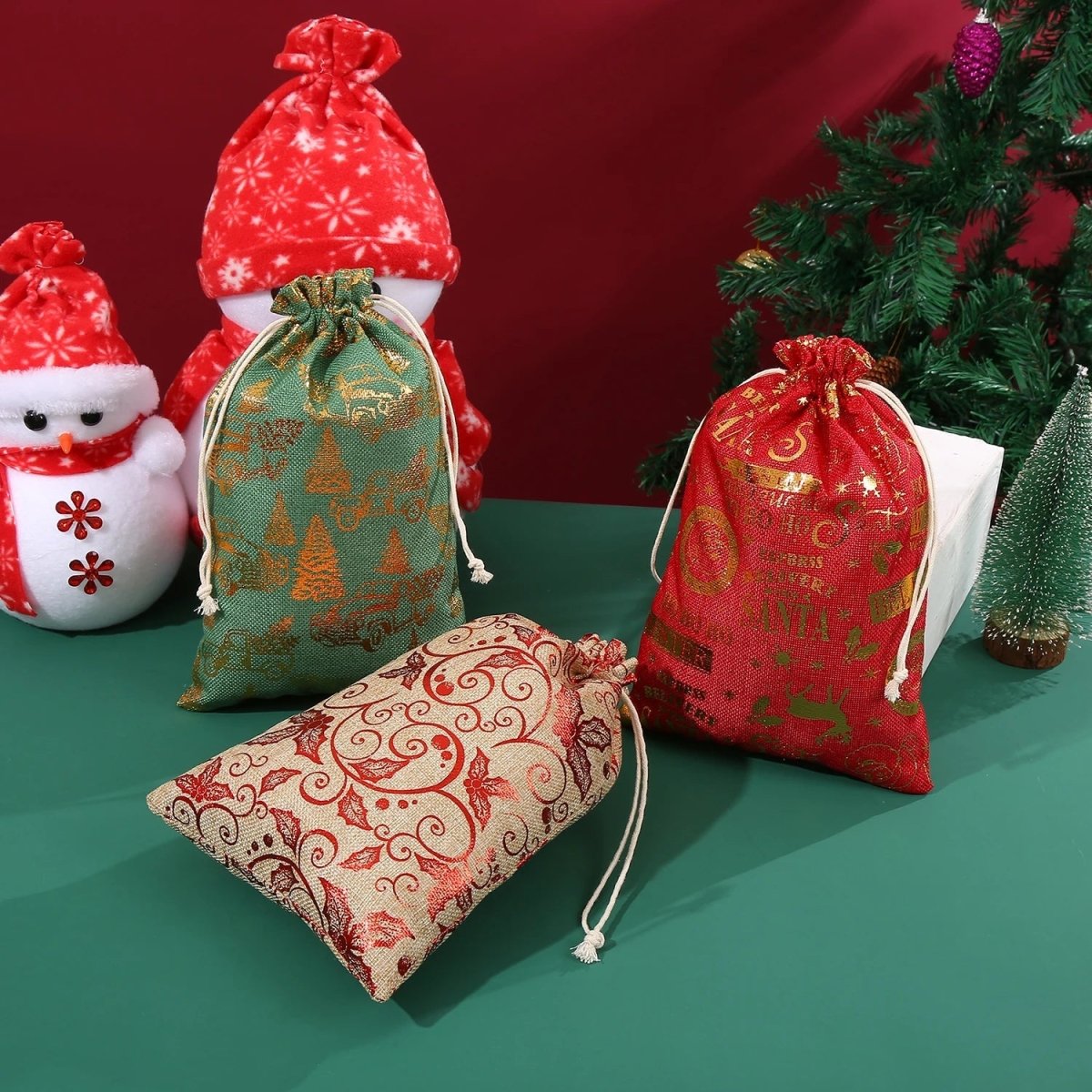 BIOWRAP – Bolsa de tela para regalos de Navidad elegantes y respetuosos con el medio ambiente