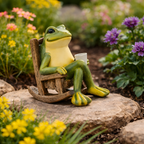 Océane - Estatua Mini Rana Solar con Luz LED para Jardín