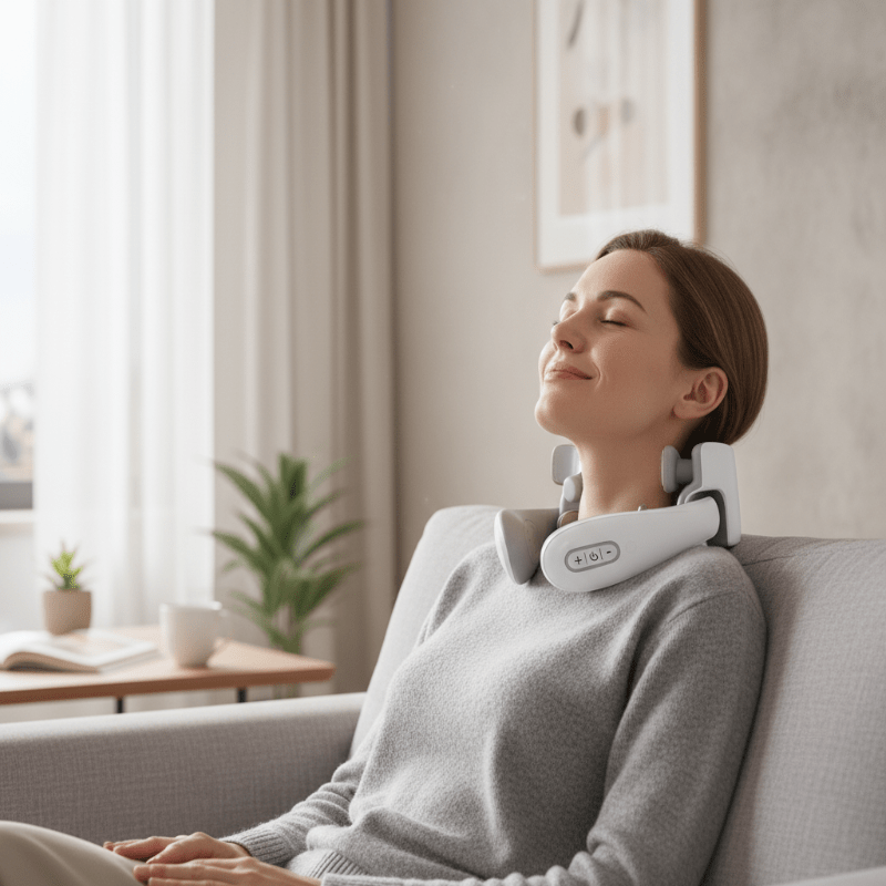 NECKVIBE – Dispositivo inteligente de vibraciones y calor para el cuello para una profunda relajación