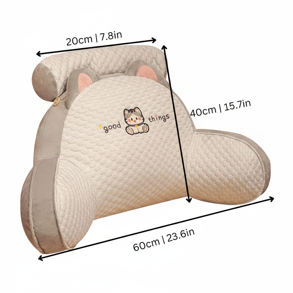 Cojín de Soporte para la Espalda Cómodo con Funda Lavable y Desmontable