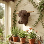BOVINEART – Escultura de vaca de pared elegante en estilo rústico