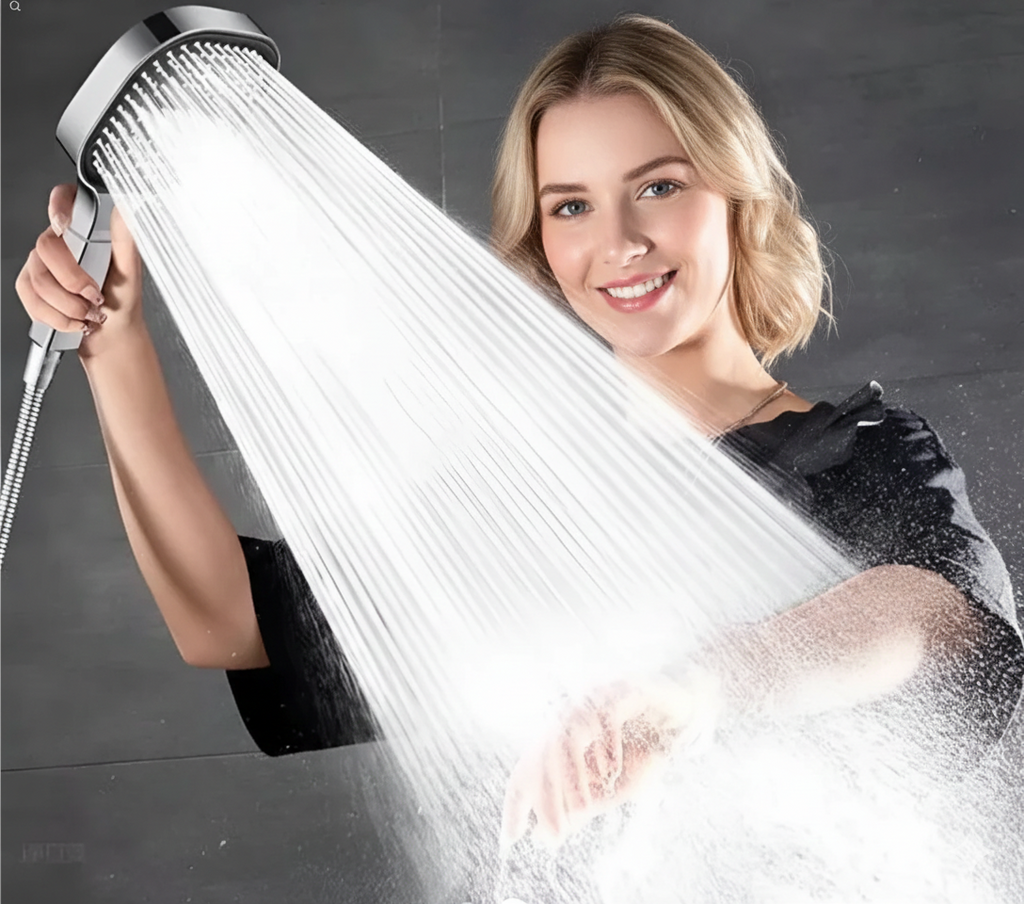Cabezal de ducha de alta presión con tecnología Turbo Boost y filtración