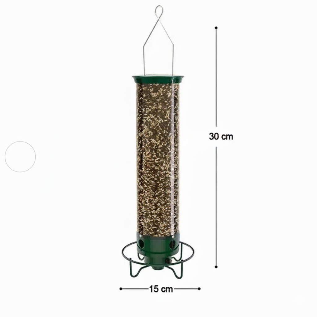 Comedero para Aves Verde a Prueba de Ardillas con Metal y Policarbonato