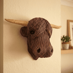 BOVINEART – Escultura de vaca de pared elegante en estilo rústico