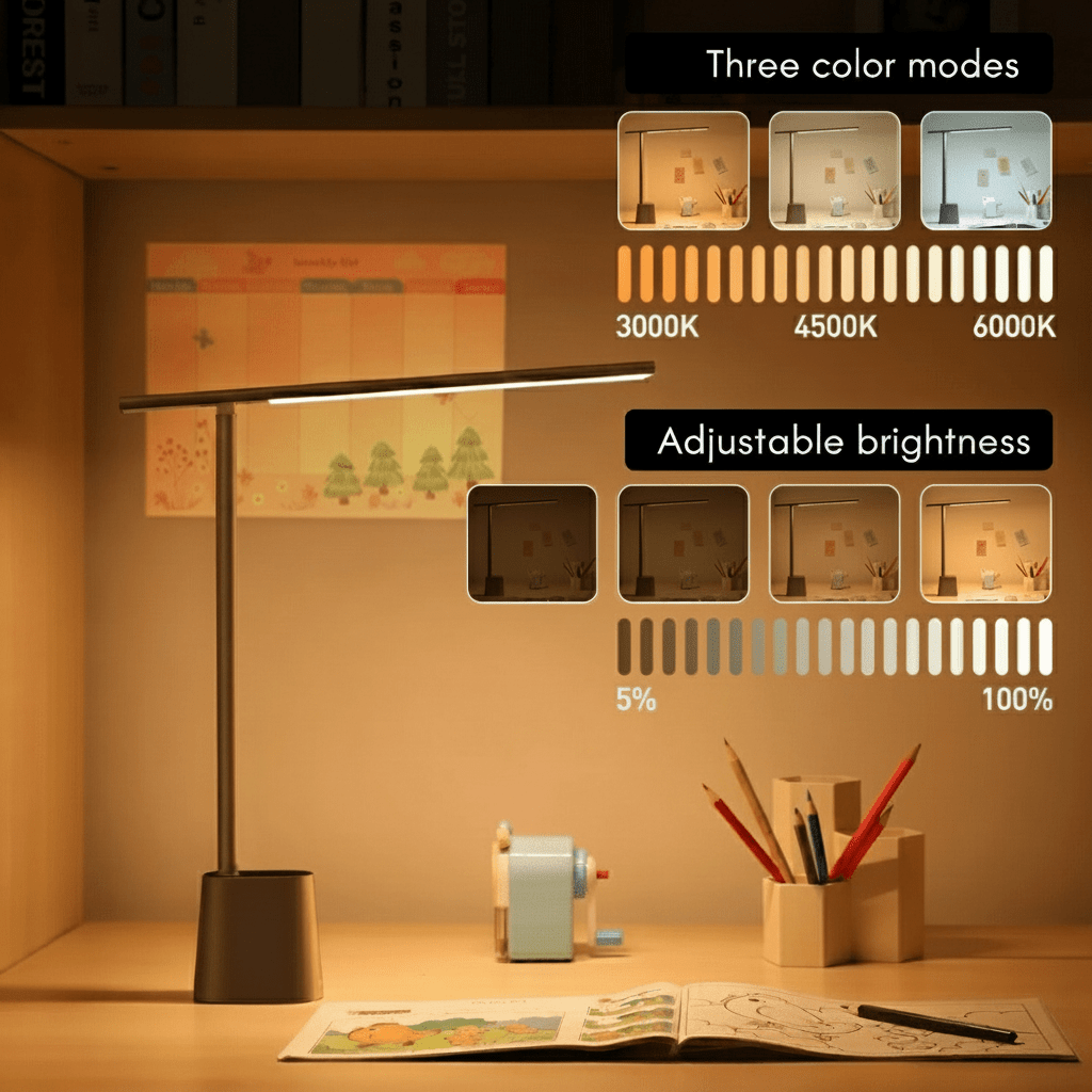 FOLDLITE – Lámpara de escritorio LED plegable e inteligente con batería y función de atenuación