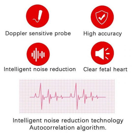 Escuchador de latidos prenatales para bebés - Monitor Doppler fetal portátil para futuras mamás