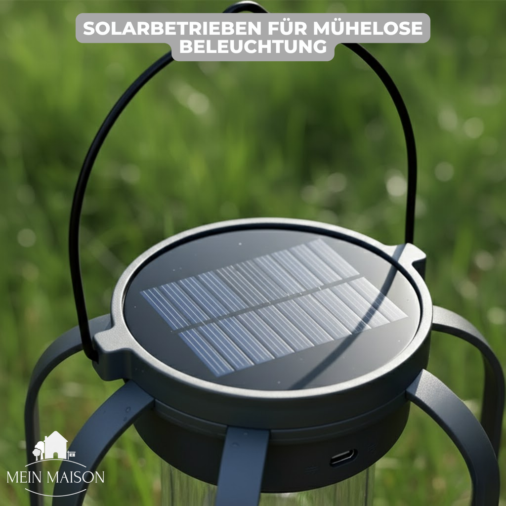 BurstGlow – ¡Lámpara solar con ambiente de llamas auténticas!
