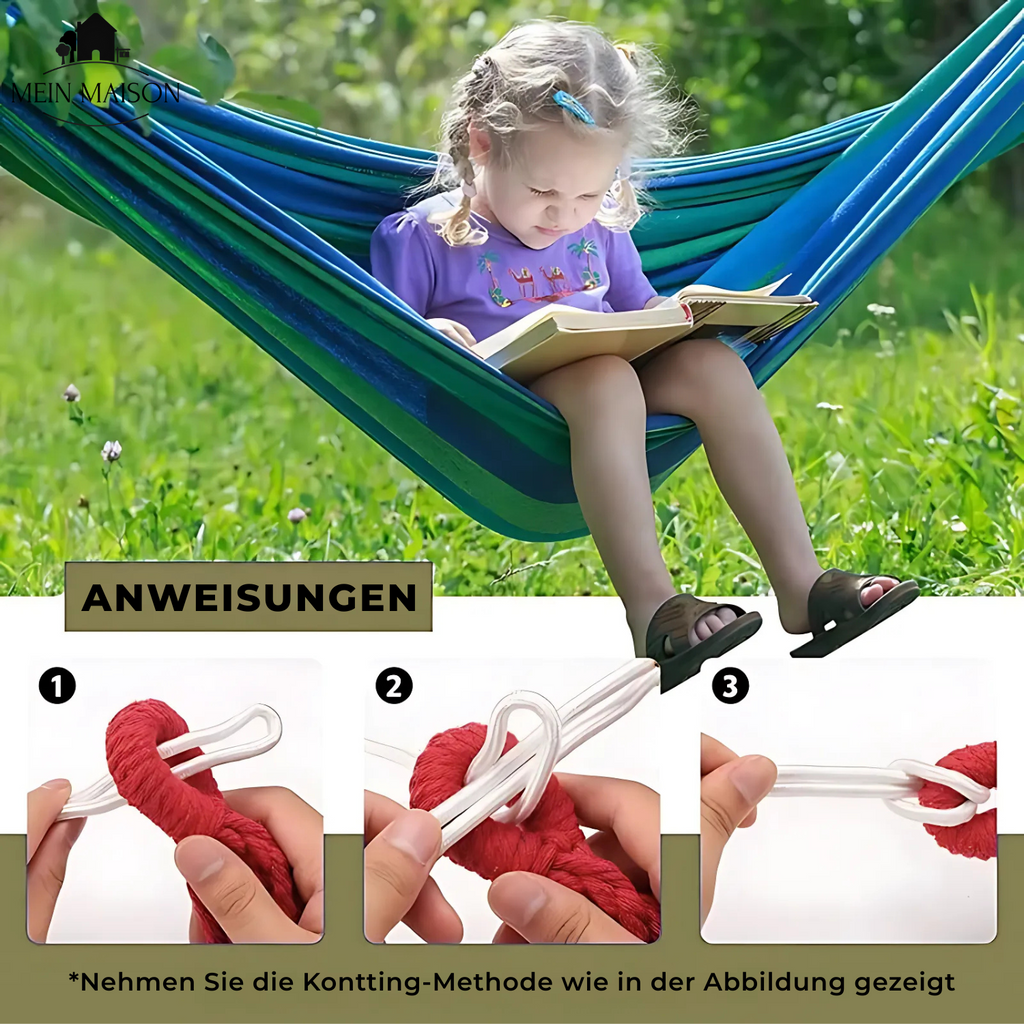 Hamaca RelaxoLounge | Lona resistente | Diseño antideslizante | Capacidad de carga 200 kg