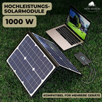 SolaraX 1000W Kit de Panel Solar Plegable | Set Completo con MPPT & USB/Type-C | Para Camping, Auto, Barco y Caravana