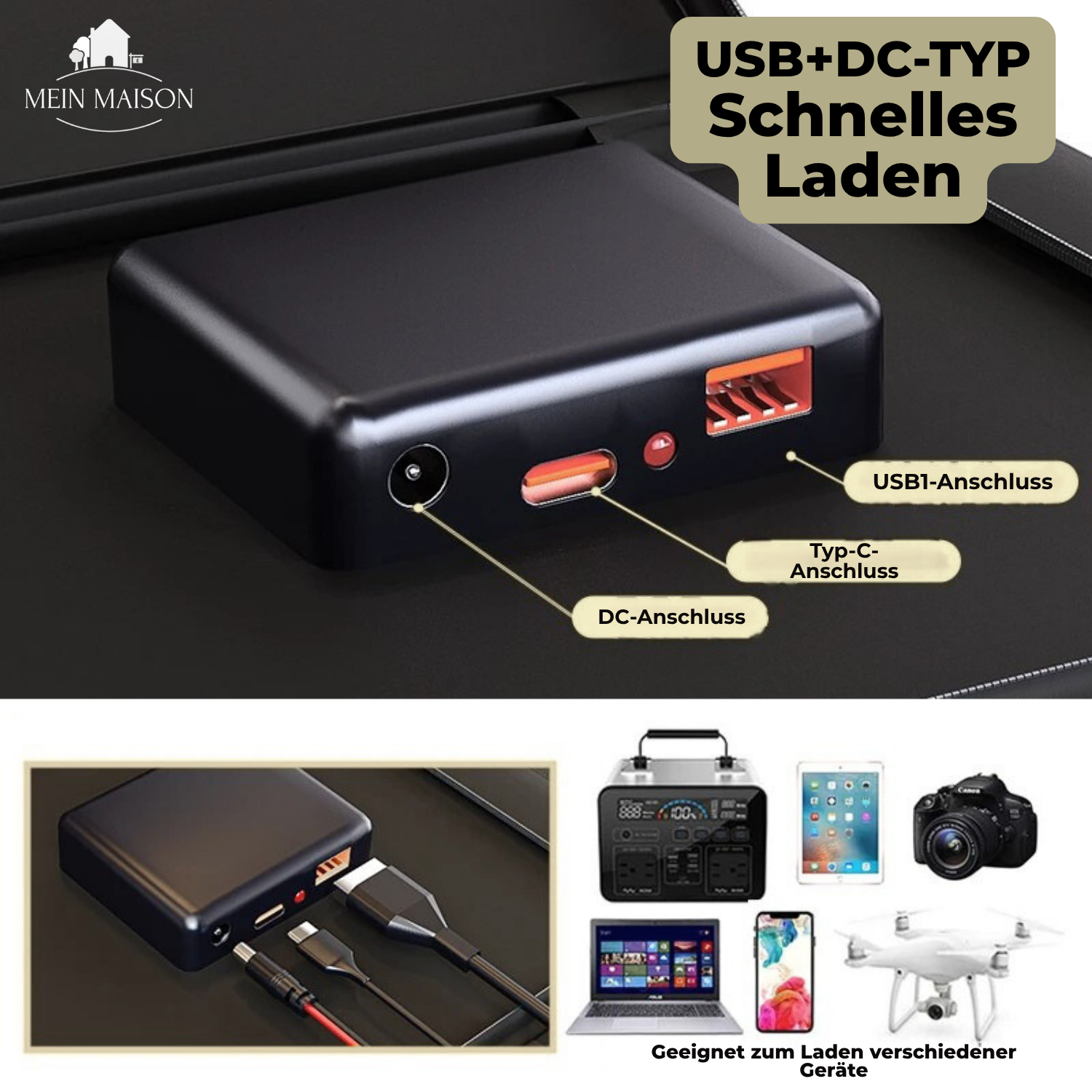 SolaraX 1000W Kit de Panel Solar Plegable | Set Completo con MPPT & USB/Type-C | Para Camping, Auto, Barco y Caravana