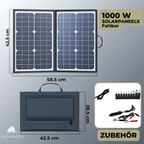 SolaraX 1000W Kit de Panel Solar Plegable | Set Completo con MPPT & USB/Type-C | Para Camping, Auto, Barco y Caravana