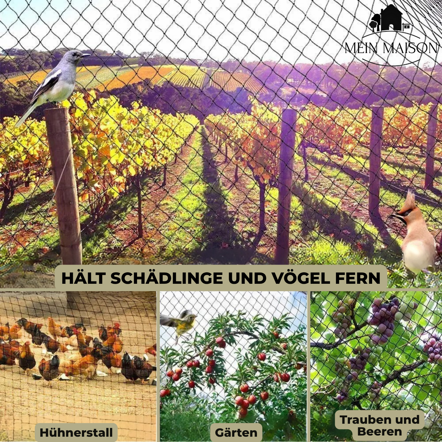 AgriNet Pro Red de Jardín | Resistente a UV & Resistente al Desgarro | Protección de Plantas Versátil | Disponible en Tamaño Personalizado