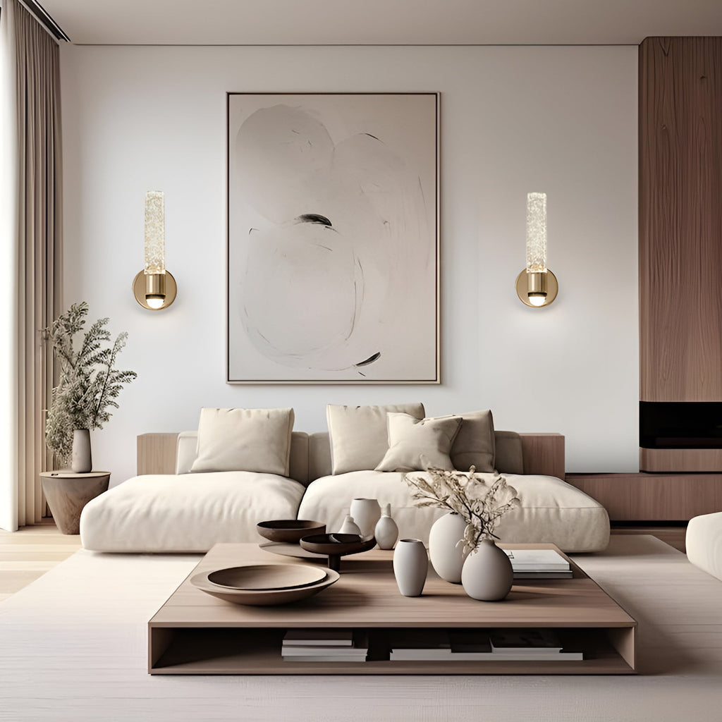 Luz de Pared de Cristal Glamuroso - Aplique Elegante con Marco de Metal para Decoración Moderna