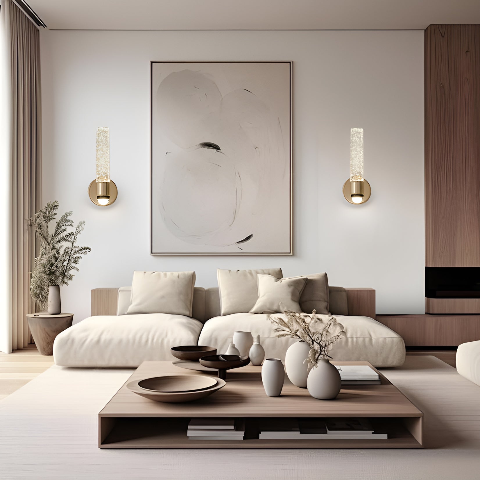 Luz de Pared de Cristal Glamuroso - Aplique Elegante con Marco de Metal para Decoración Moderna