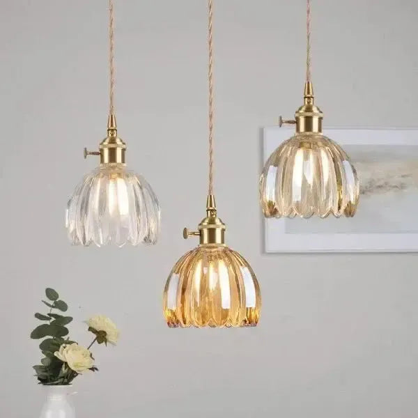 Corvya | Lámpara colgante en forma de flor de vidrio
