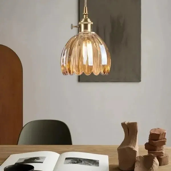 Corvya | Lámpara colgante en forma de flor de vidrio