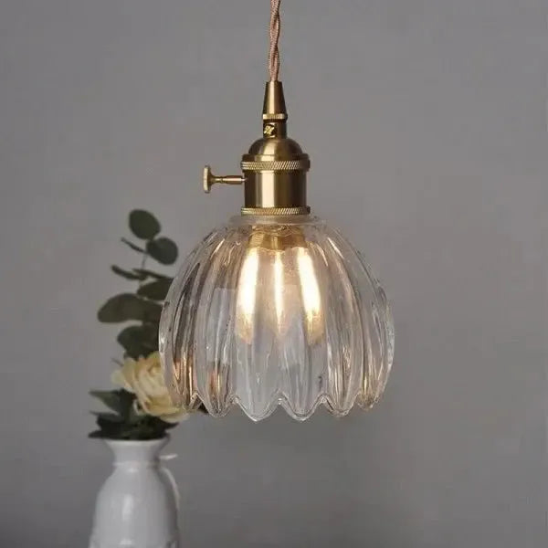 Corvya | Lámpara colgante en forma de flor de vidrio