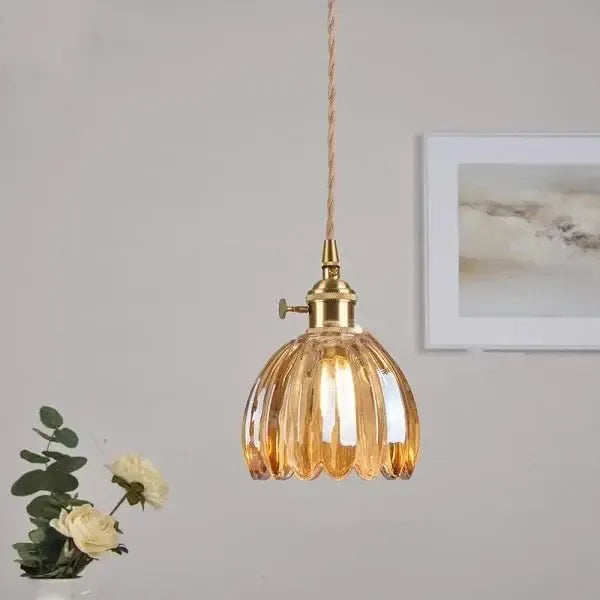 Corvya | Lámpara colgante en forma de flor de vidrio
