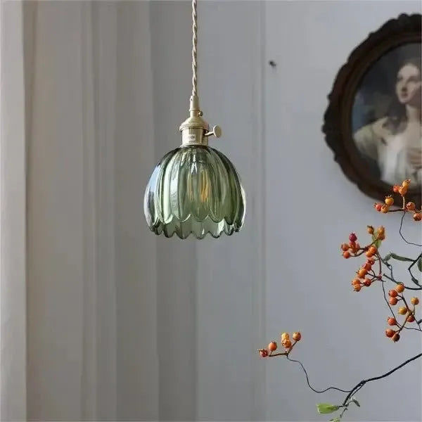 Corvya | Lámpara colgante en forma de flor de vidrio