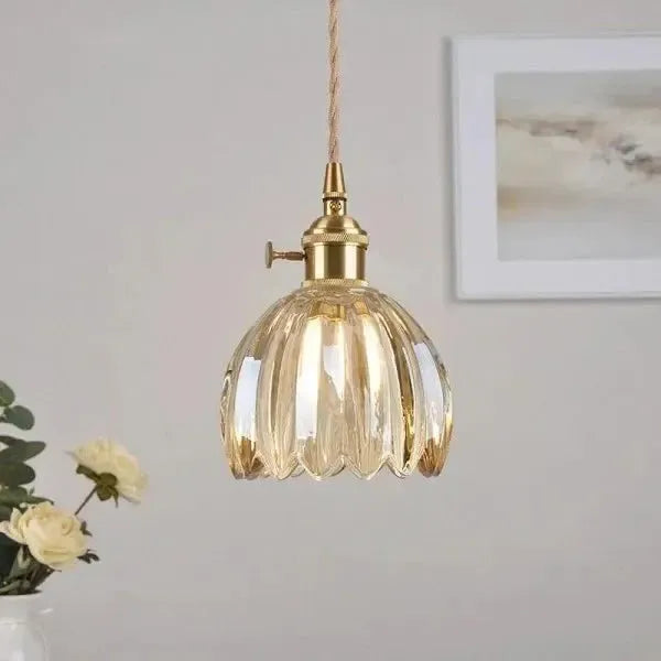 Corvya | Lámpara colgante en forma de flor de vidrio