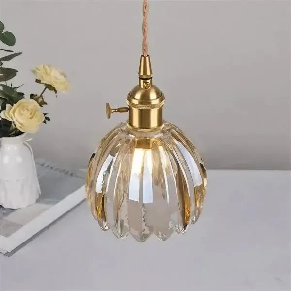 Corvya | Lámpara colgante en forma de flor de vidrio