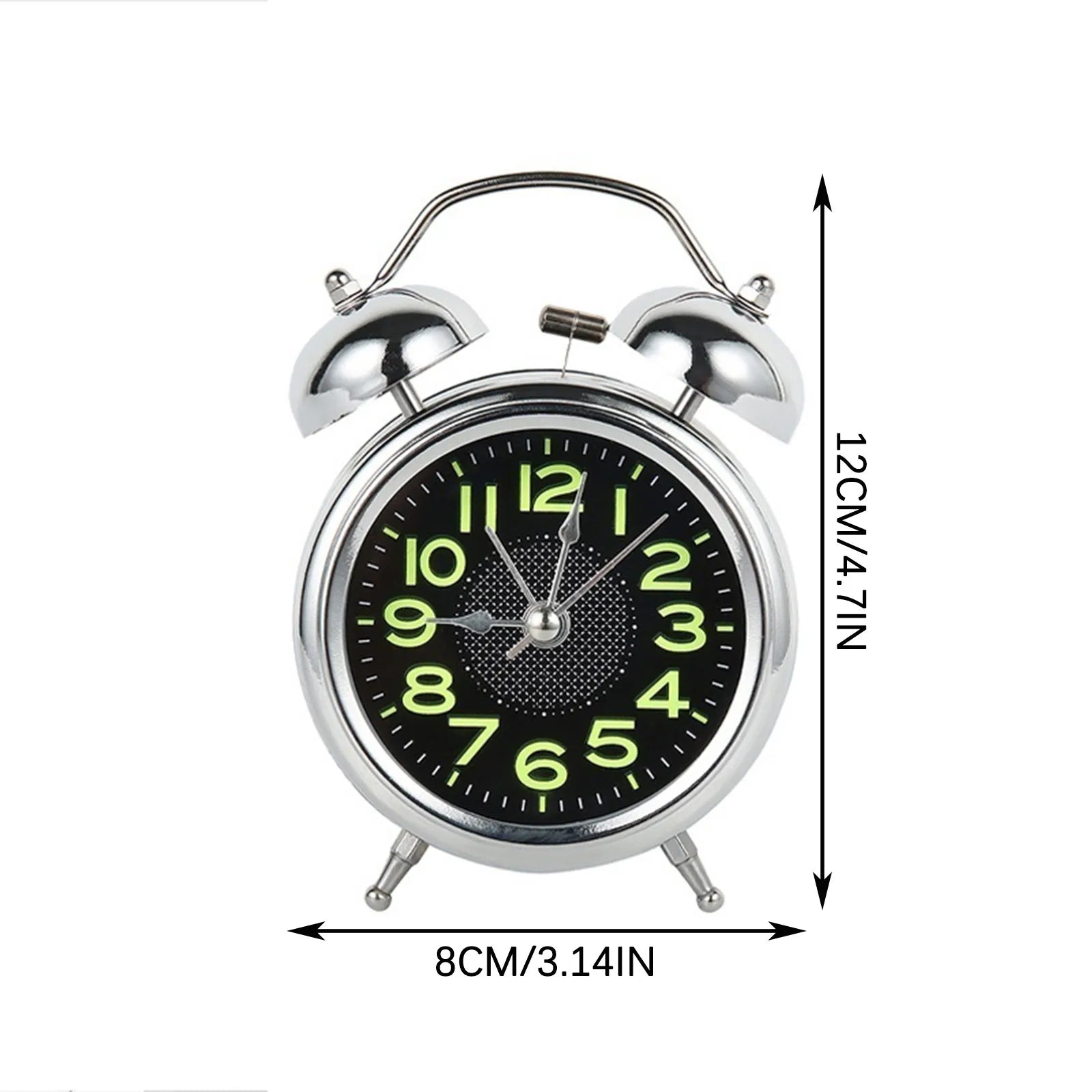 Reloj Despertador Electrónico Retro con Mecanismo Silencioso a Pilas y Doble Timbre – Ideal para Dormilones
