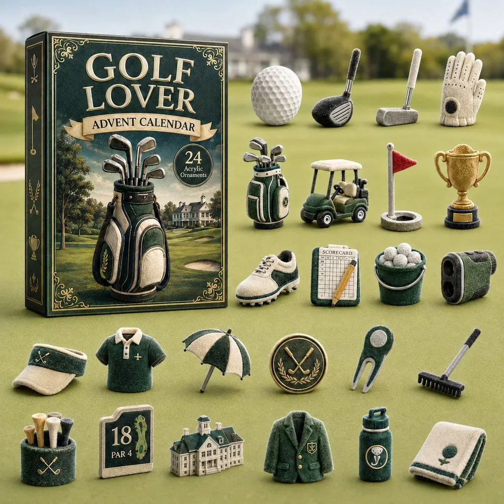 Calendario de Adviento de Golf – 24 pequeños colgantes para decorar el árbol de Navidad