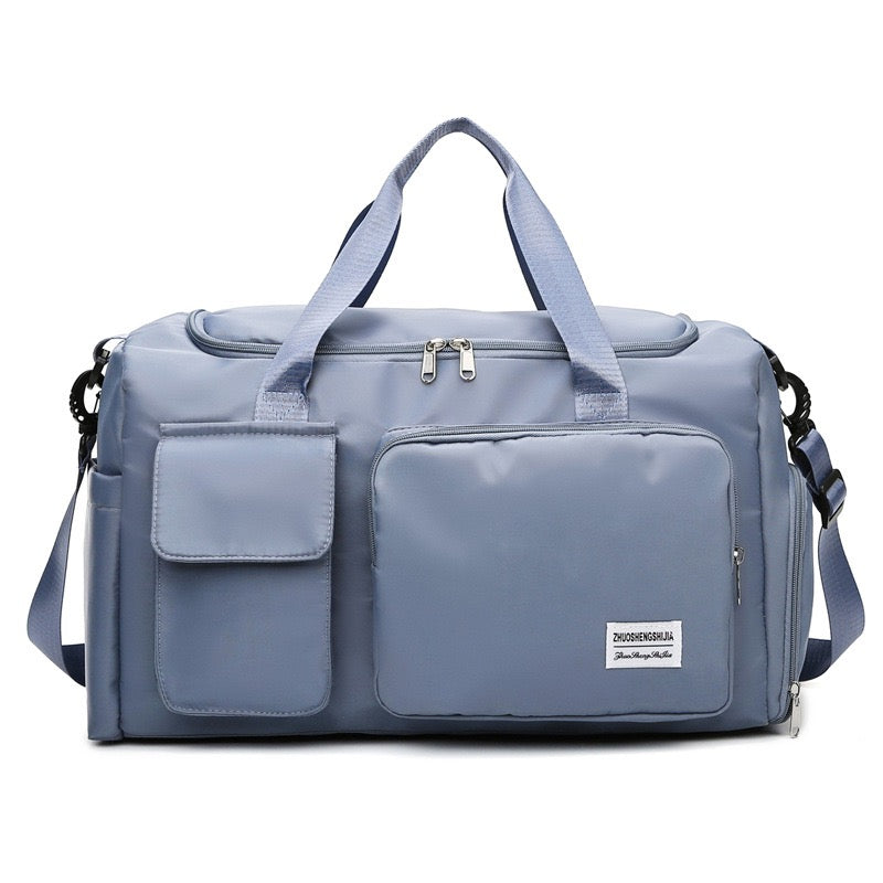 Bolsa de viaje multi-bolsillos, duffle deportiva y de gimnasio con compartimento separado para zapatos