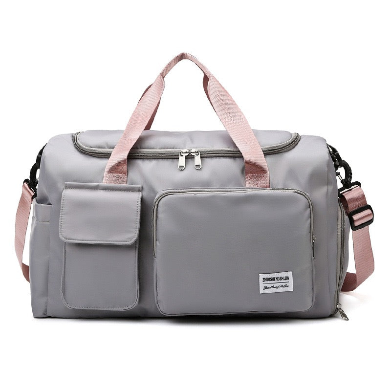 Bolsa de viaje multi-bolsillos, duffle deportiva y de gimnasio con compartimento separado para zapatos