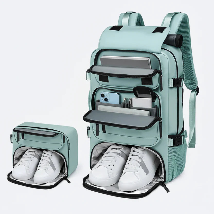 TRAVELMAX Pack – Gran mochila de viaje impermeable con puerto USB