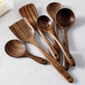 Set de utensilios de cocina de 7 piezas NordTeak – herramientas de madera de teca premium para una cocina estilosa y versátil