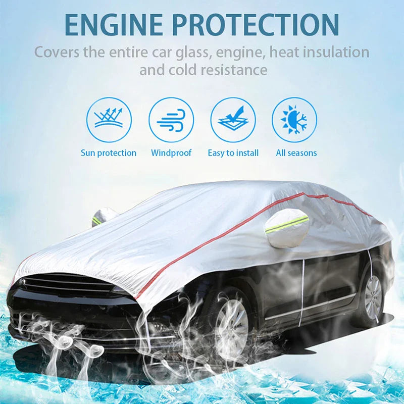 AutoVioro Funda de Auto Impermeable | Protección UV y Térmica | Resistente al Viento y Antirrobo | Tejido Nano-Oxford