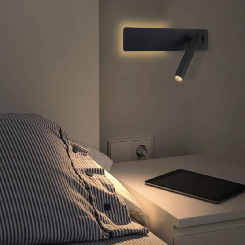 BowLift | Luz de Lectura LED de Pared Rotativa para Dormitorio | Brillo y Modos de Color Ajustables