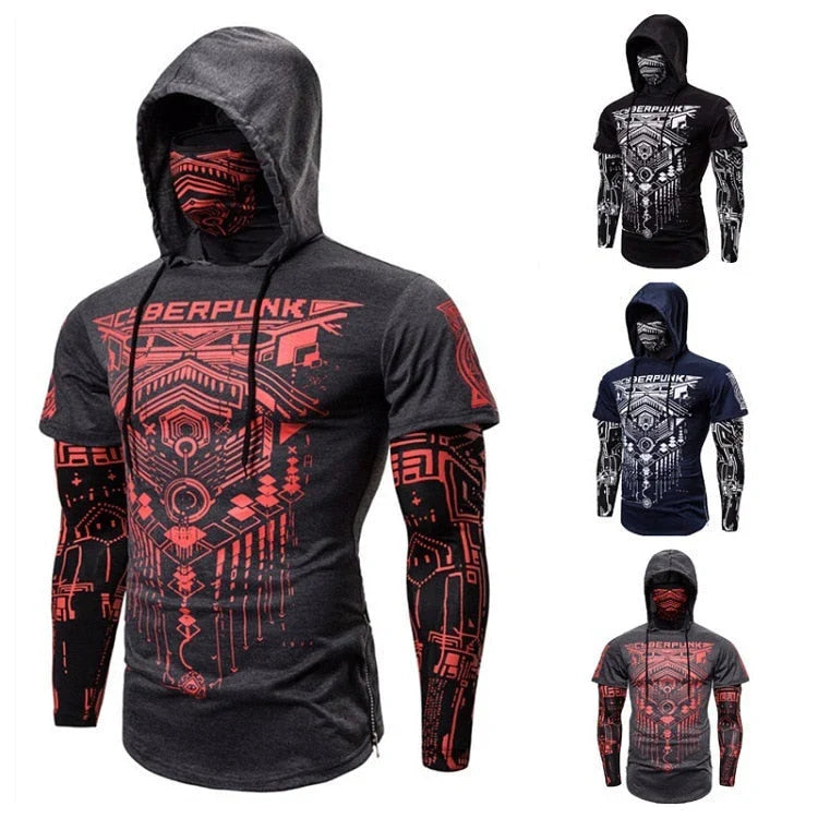 Sudaderas con Capucha de Máscara de Esqueleto para Hombres