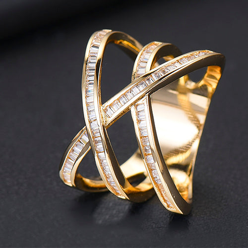 Anillo apilable de lujo de diseño Mónaco para mujeres