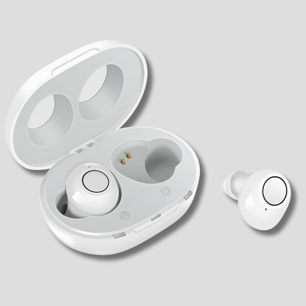 Audífonos recargables compactos con modos de sonido ajustables