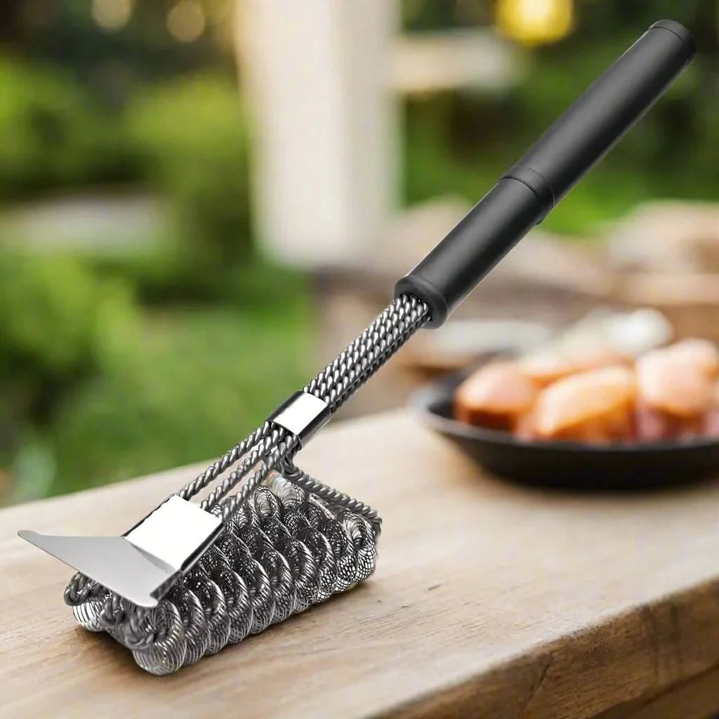 GRILLMASTER – Cepillo de BBQ de acero inoxidable sin cerdas