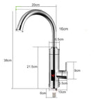 Grifo de cocina eléctrico con calentador de paso integrado | Sistema de calefacción rápida de 3000W | Acabado en acero inoxidable | Pantalla digital de temperatura | Tecnología de agua caliente instantánea