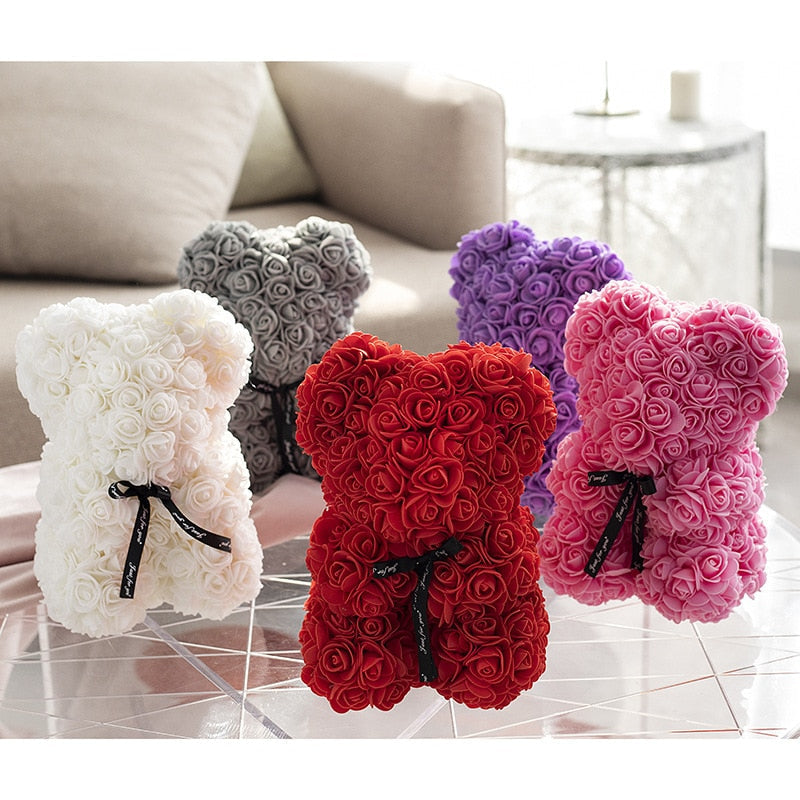 Osito de Peluche con Rosas Artificiales