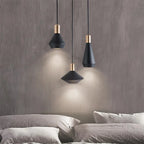 Italia | Lámpara colgante LED minimalista, moderna, negra