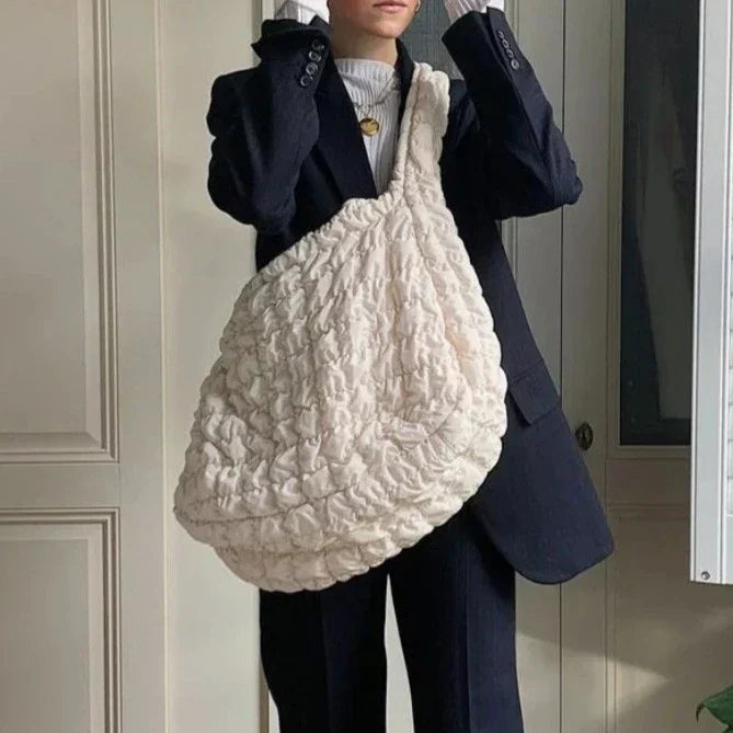 Bolso de Hombro X-Large con Diseño de Acolchado Cruzado