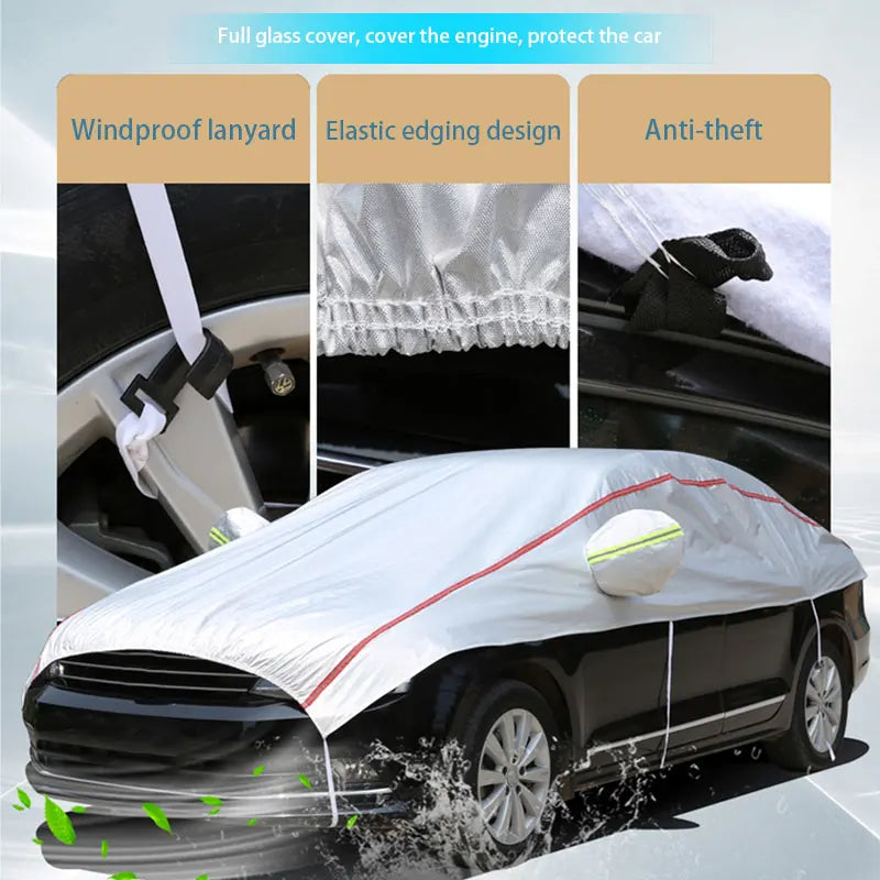 AutoVioro Funda de Auto Impermeable | Protección UV y Térmica | Resistente al Viento y Antirrobo | Tejido Nano-Oxford