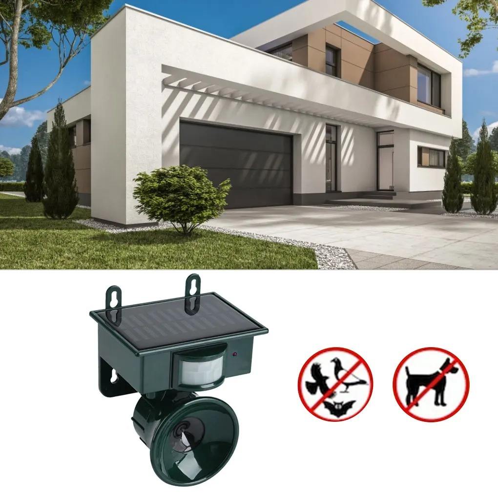 Lisslune | TerraGuard – Repelente Solar de Aves a Prueba de Climas con Sensor de Movimiento PIR y Sonido Natural de Disuasión