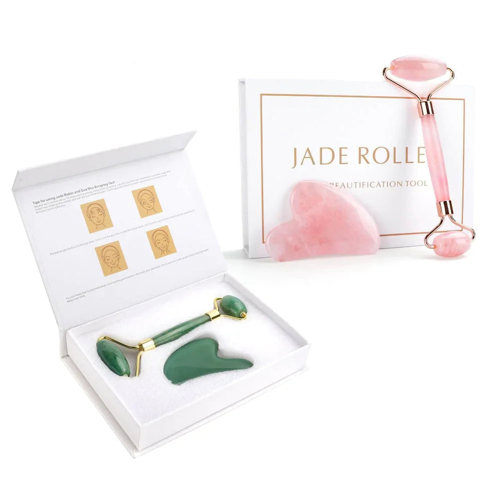 Set de Rodillo de Jade y Gua Sha