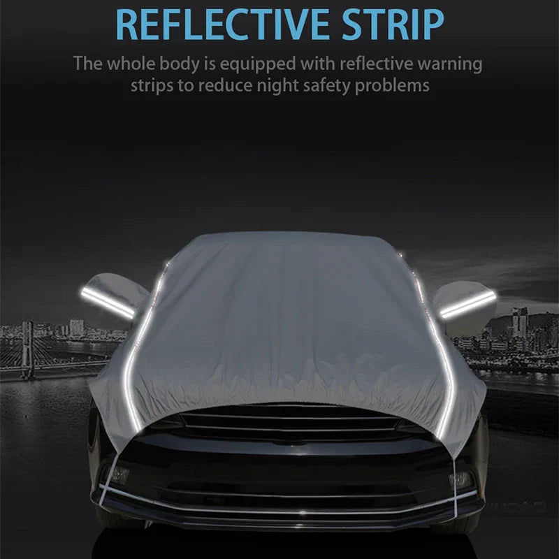 AutoVioro Funda de Auto Impermeable | Protección UV y Térmica | Resistente al Viento y Antirrobo | Tejido Nano-Oxford