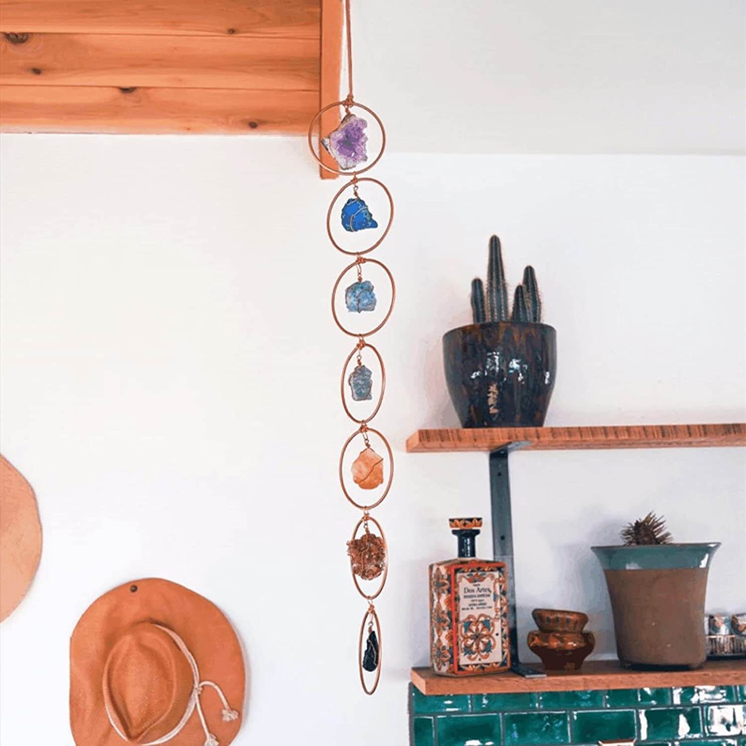 Decoración de pared de 7 Chakras de piedras preciosas
