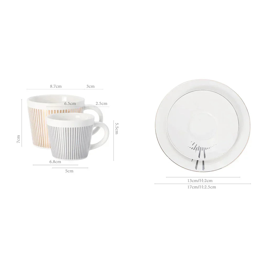Taza dinámica creativa SLR Leopardo anamórfico taza cebra Luycho juego de tazas de café y té con posavasos 90ml-225ml