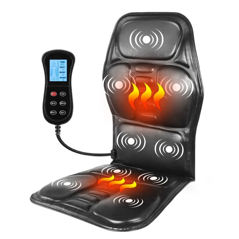 Cojín de masaje eléctrico calefaccionado - Alivio profundo para la espalda, cuello y hombros
