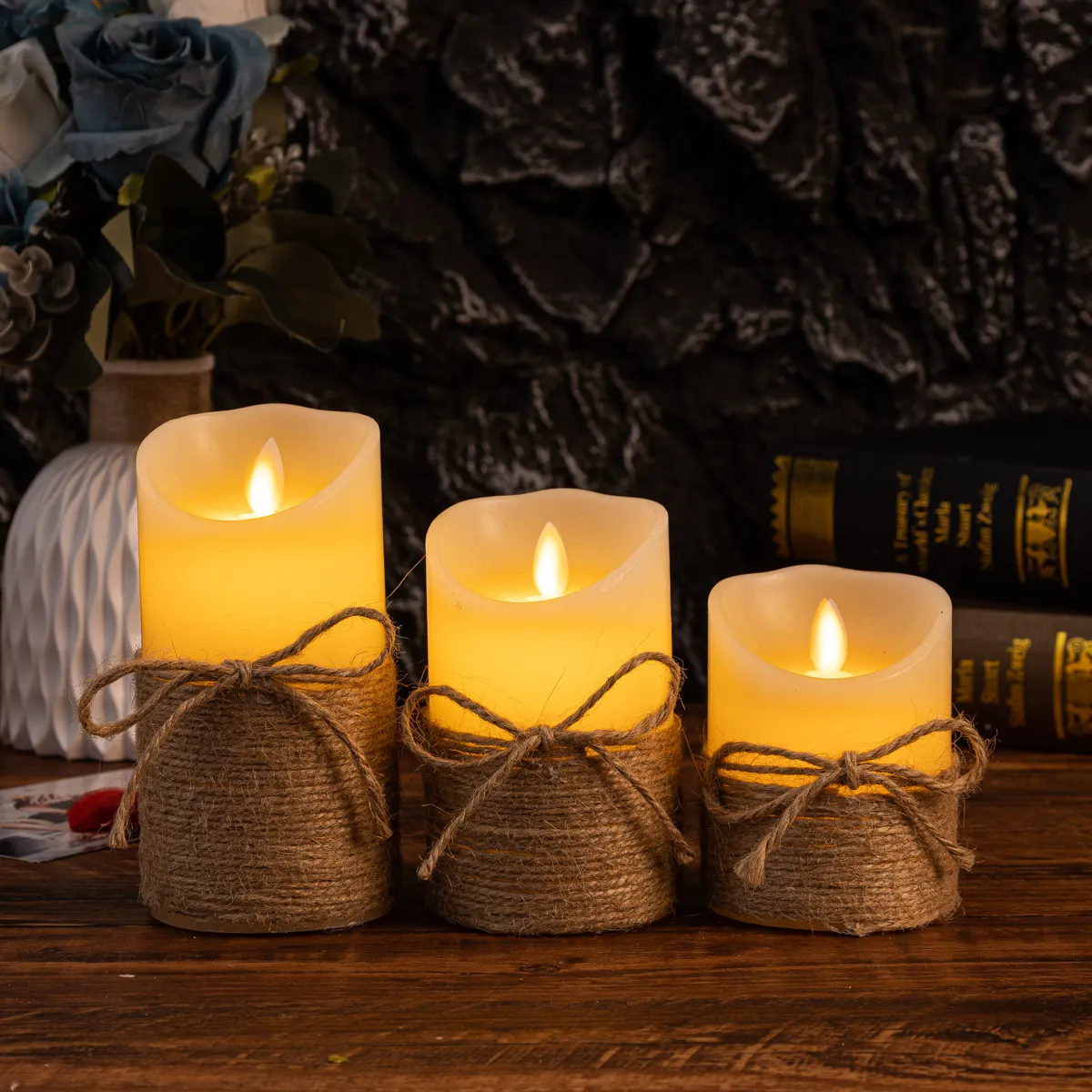 Velas LED LumiFlame | Efecto de cera parpadeante | Seguras y ahorradoras de energía | Diferentes tamaños y diseños