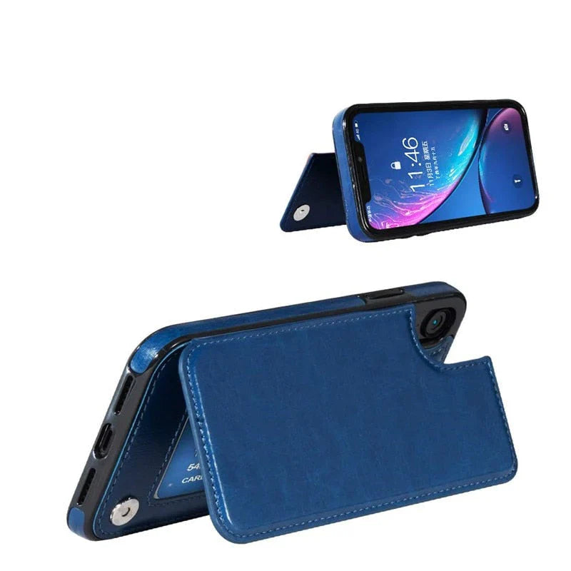 Funda de Cartera de Cuero para iPhone